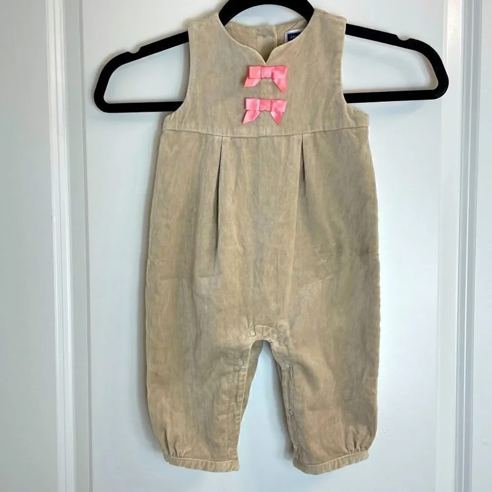 Janie & Jack Cotton Sleeveless Jumpsuit with Bows